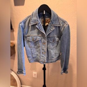 Vintage Calvin Klein Weathered American Classic Blue Denim Jean Jacket